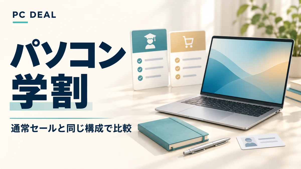 パソコン 学割。通常セールと同じ構成で比較